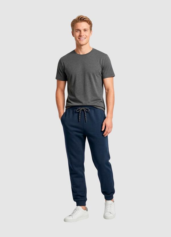 Calça Moletom Punho Elástico Azul