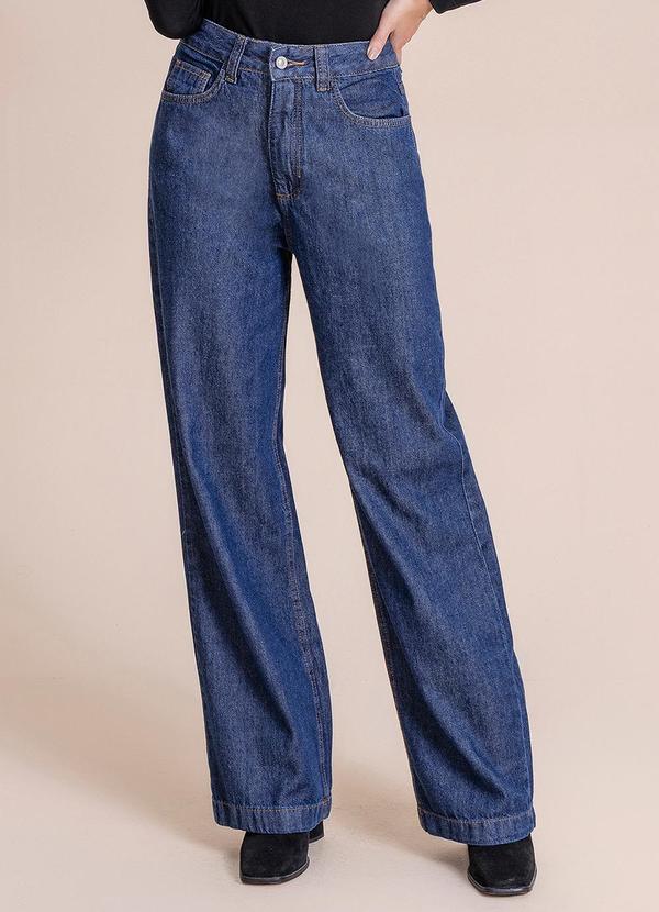 Calça Wide Leg Denim Azul