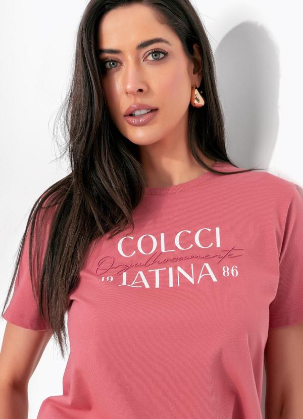 Camiseta em Algodão Rosa