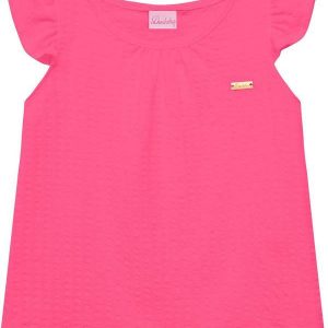 Conjunto Bata com Plaquinha e Short Rosa
