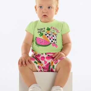 Conjunto Bebê com Blusa e Short Verde