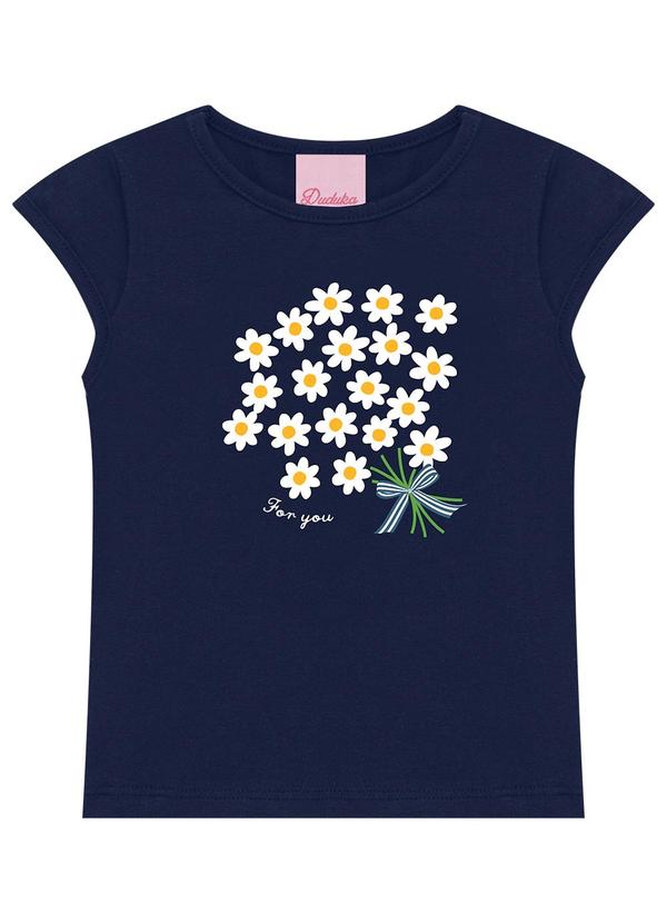 Conjunto Blusa Flores e Short com Cinto Azul