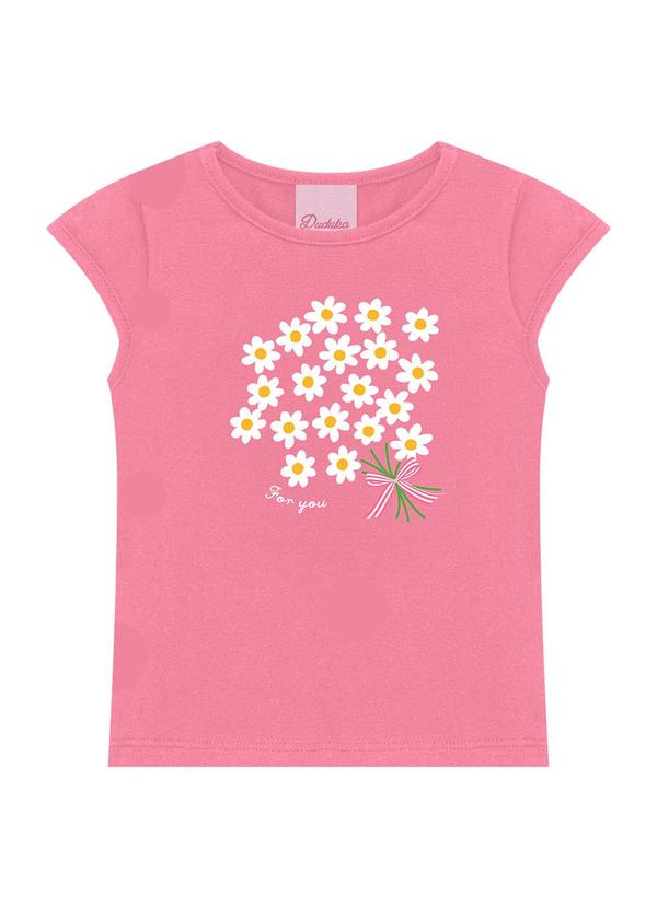 Conjunto Blusa Flores e Short com Cinto Rosa