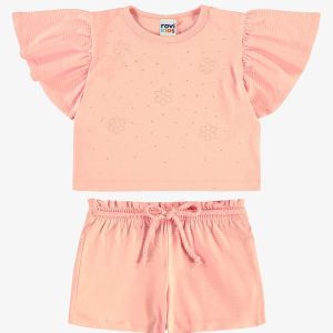 Conjunto Blusa com Shorts Infantil Rosa