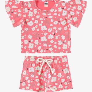 Conjunto Blusa com Shorts Infantil Rosa