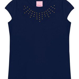 Conjunto Blusa com Strass e Short Azul
