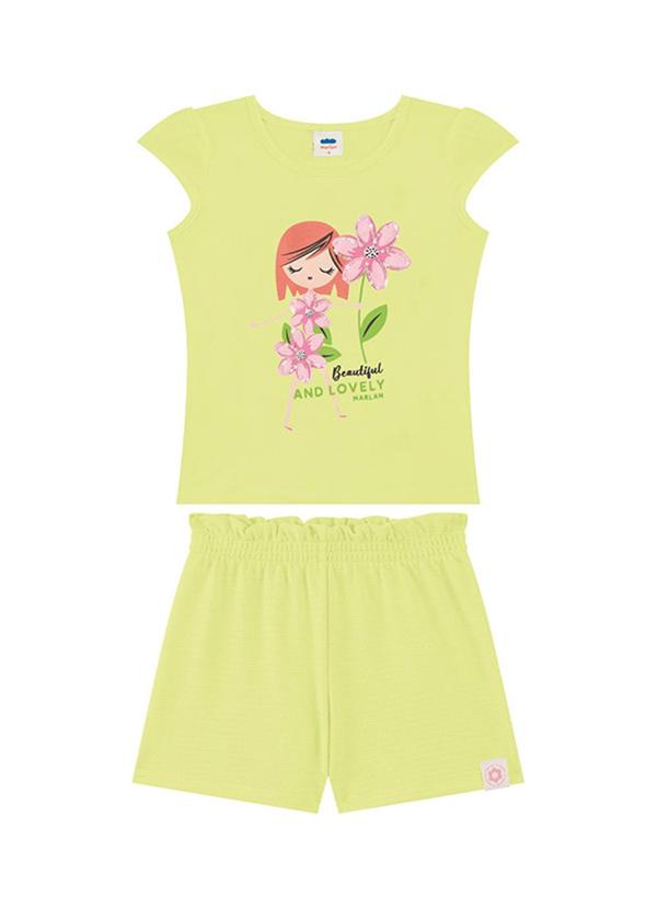 Conjunto Blusa e Shorts em Cotton Verde