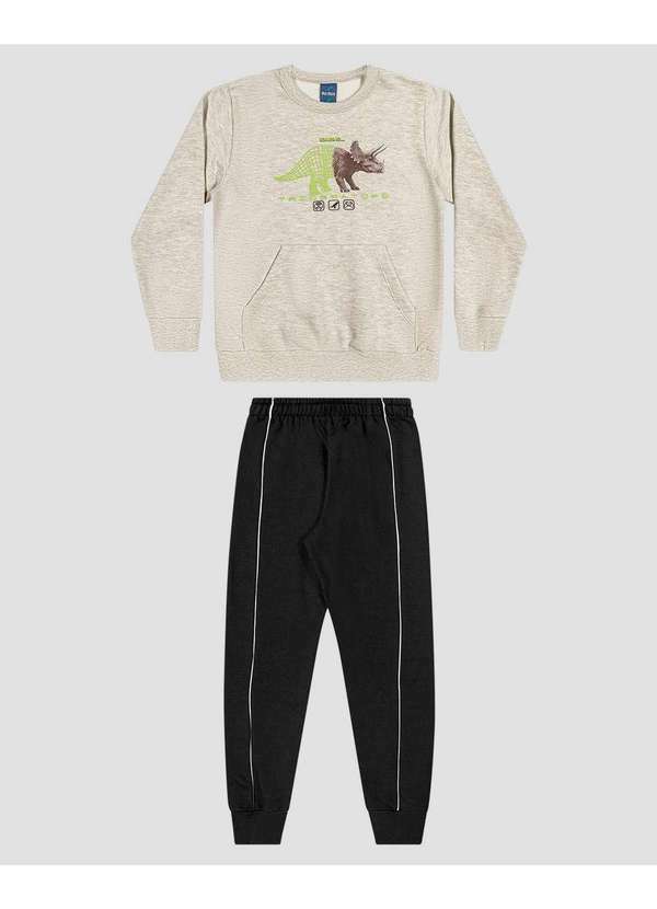 Conjunto Blusão Dino e Calça Mescla