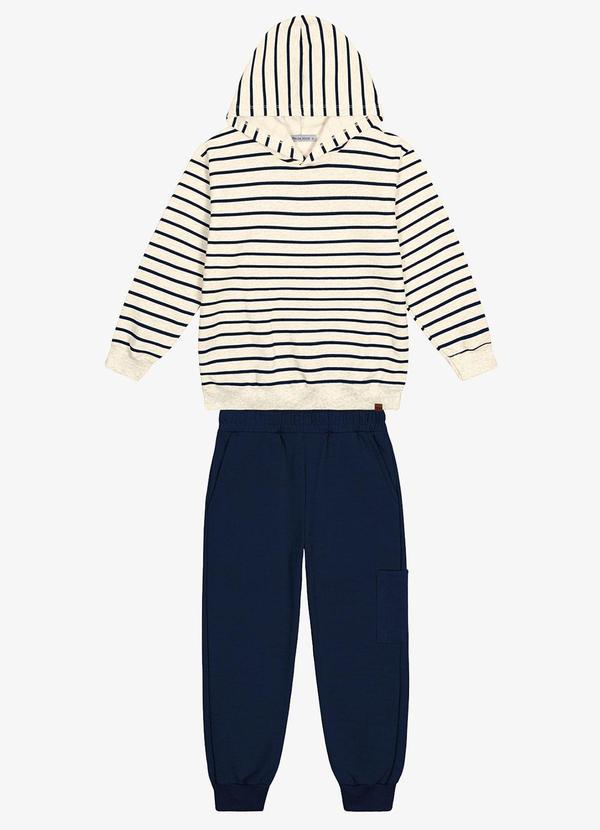 Conjunto Blusão com Capuz com Calça Azul
