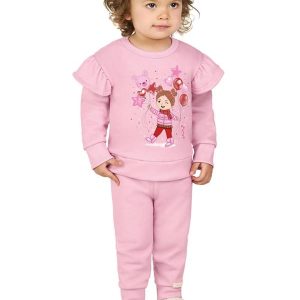 Conjunto Blusão e Calça em Moletom Felpado Rosa