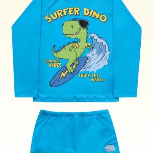 Conjunto Camiseta/Sunga Moda Praia Azul