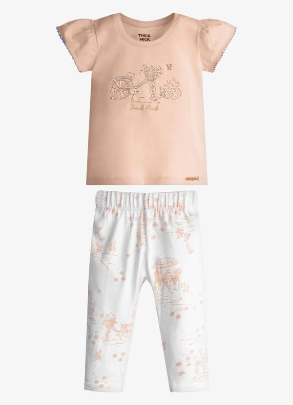Conjunto Feminino Blusa com Legging Rosa
