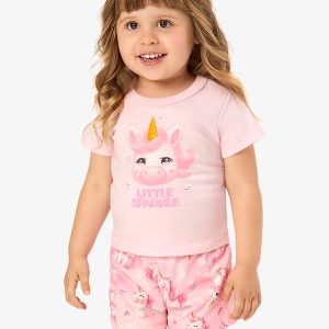Conjunto Feminino Blusa com Shorts Rosa
