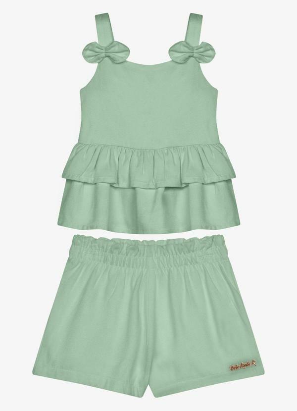 Conjunto Infantil Bata com Shorts Verde