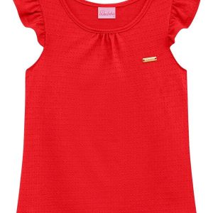 Conjunto Infantil Bata e Short Vermelho