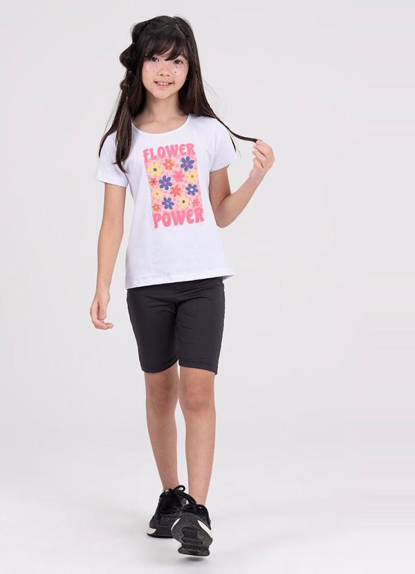 Conjunto Infantil Bermuda Ciclista Branco