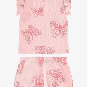 Conjunto Infantil Blusa com Shorts Rosa