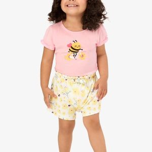 Conjunto Infantil Blusa com Shorts Rosa