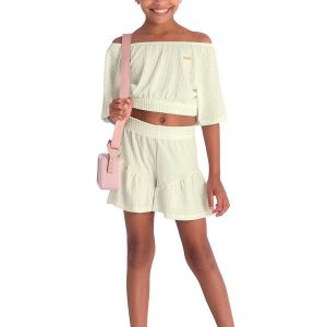Conjunto Infantil Blusa e Short Bege
