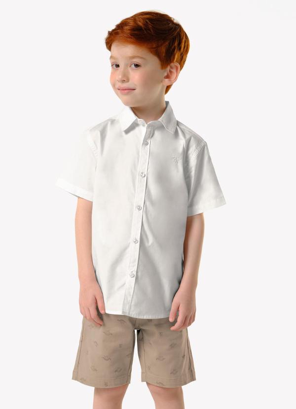 Conjunto Infantil Camisa com Bermuda Bege