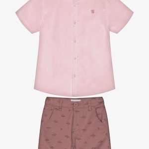 Conjunto Infantil Camisa com Bermuda Rosa