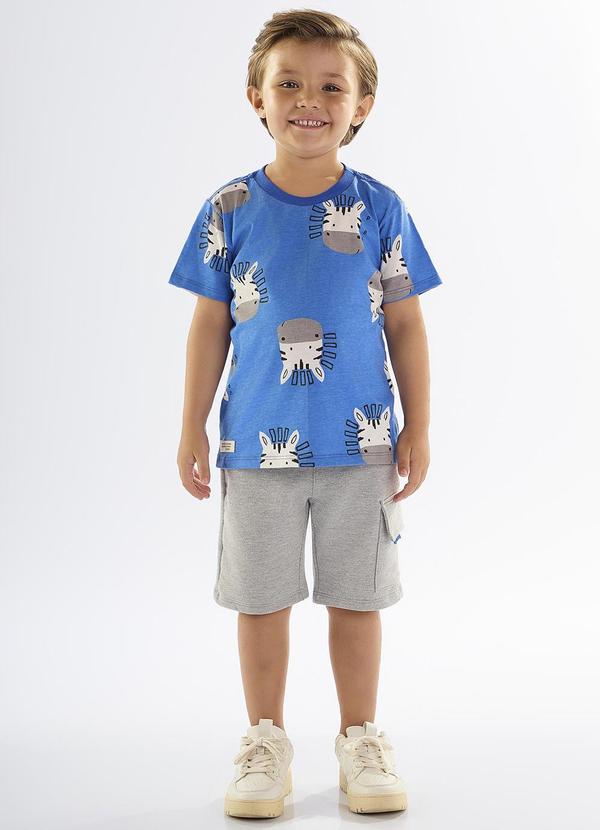 Conjunto Infantil Camiseta e Bermuda Azul