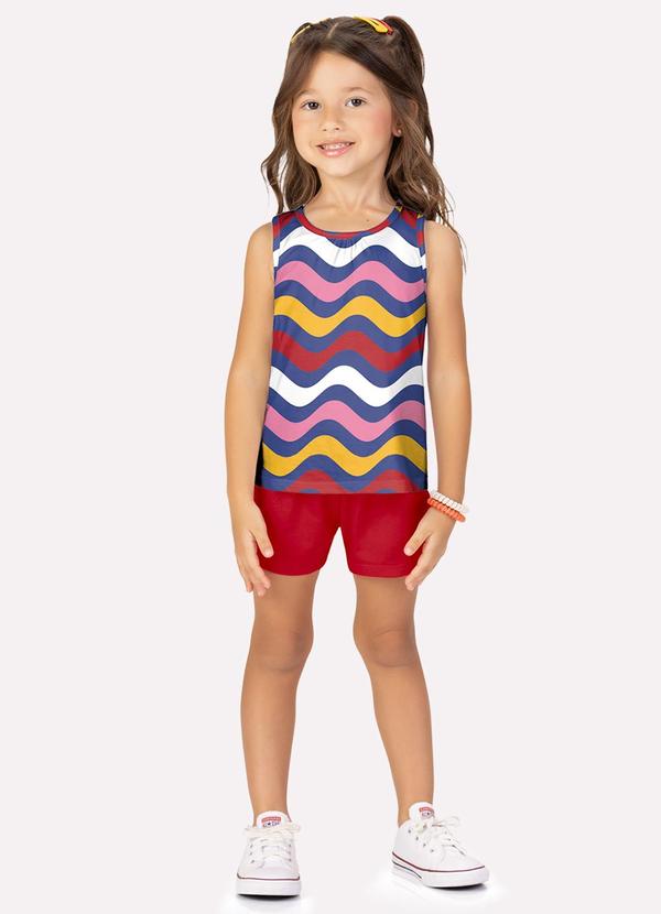 Conjunto Infantil Menina Ondas Azul