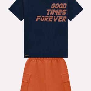 Conjunto Infantil Menino Lettering Azul Marinho