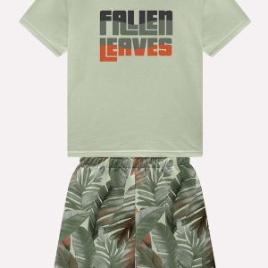 Conjunto Infantil Menino Lettering Verde