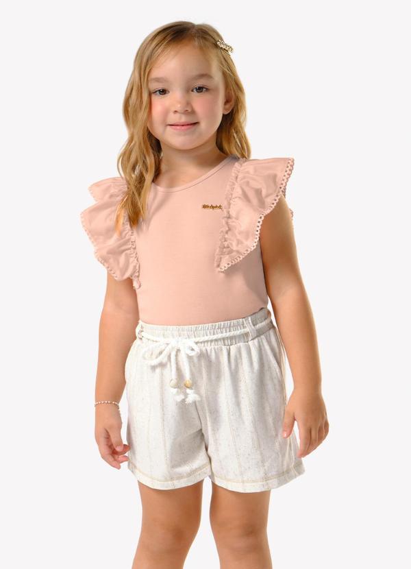 Conjunto Infantil Regata com Shorts Rosa