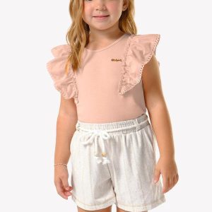 Conjunto Infantil Regata com Shorts Rosa