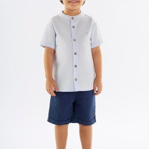 Conjunto Infantil com Bata e Bermuda Azul