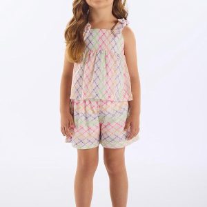 Conjunto Infantil com Bata e Short Bege