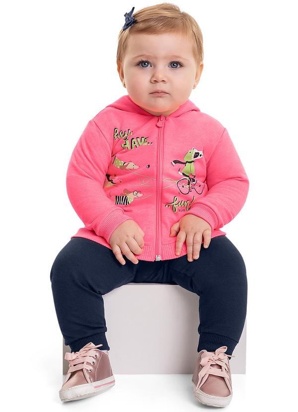 Conjunto Jaqueta e Calça Bebê Menina Rosa