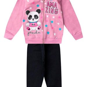 Conjunto Moletom Menina Jaqueta e Calça Roxo