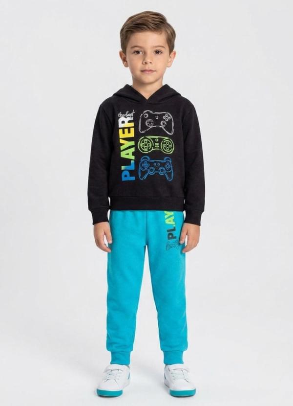 Conjunto Moletom Menino Blusão e Calça Preto