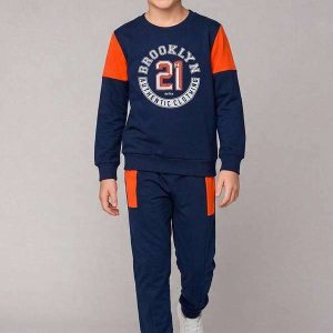 Conjunto Moletom com Recortes Azul