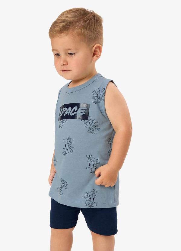 Conjunto Regata com Bermuda Infantil Azul