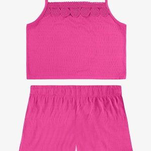 Conjunto Regata com Shorts Infantil Rosa