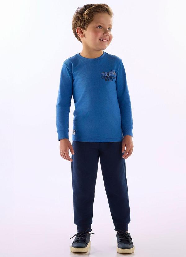 Conjunto Winner Camiseta Calça Azul