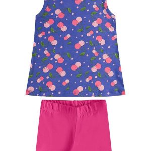 Conjunto com Regata e Bermuda Azul