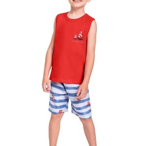 Conjunto com Regata e Bermuda Vermelho