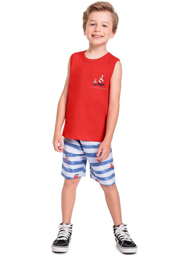 Conjunto com Regata e Bermuda Vermelho