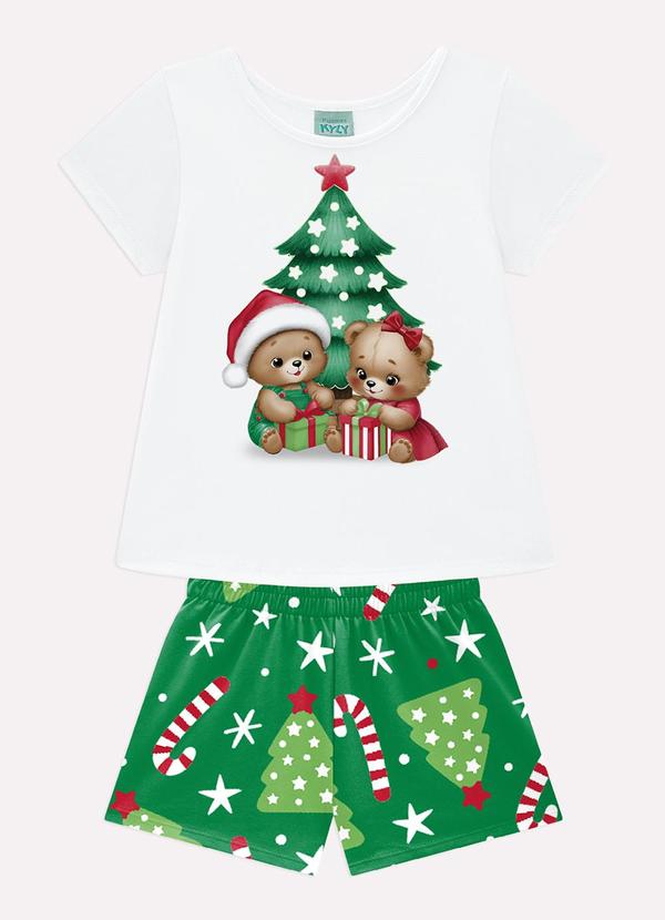 Pijama Infantil Menina Natal Branco
