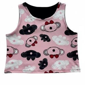 Regata Cropped Estampado Rosa