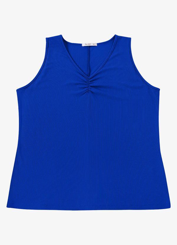 Regata Feminina Plus Size Azul