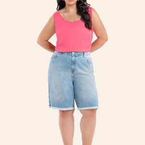 Regata Feminina Plus Size Rosa