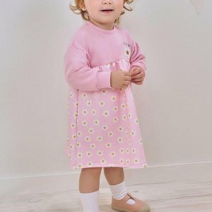 Vestido Groovy Margaridas Rosa