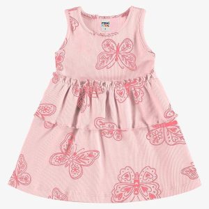 Vestido Infantil Estampado Ribana Rosa