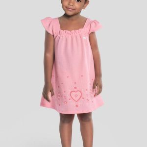 Vestido Infantil Menina em Ribana Rosa